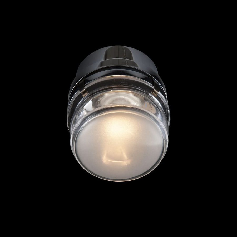 Applique murale LED Fresnel en verre, chromé, Ø 10 cm, IP44