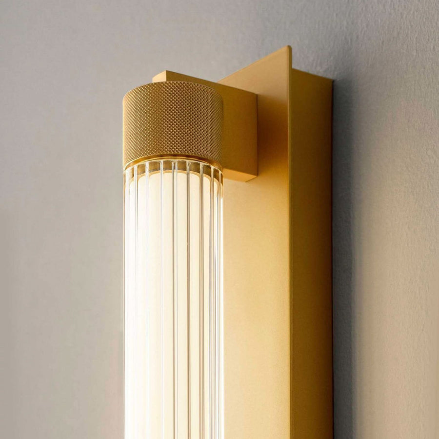 Applique murale LED Charmer en verre, doré, IP44