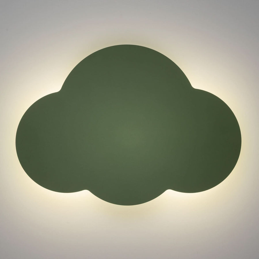 Applique murale Cloud en métal, vert, hauteur 27 cm