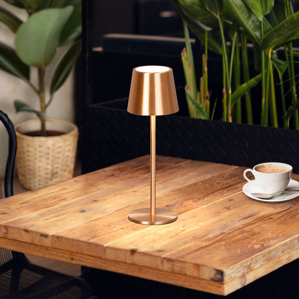 Lampe à poser d'extérieur LED Roxi en métal, cuivré, Ø 9 cm, IP54