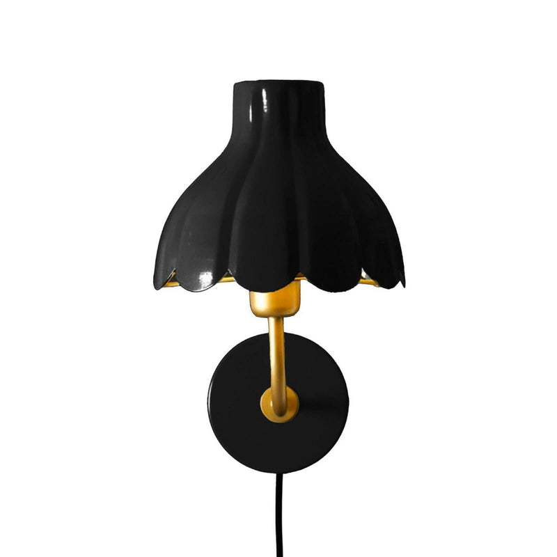 Applique murale Wells en métal, noir et doré, hauteur 35 cm
