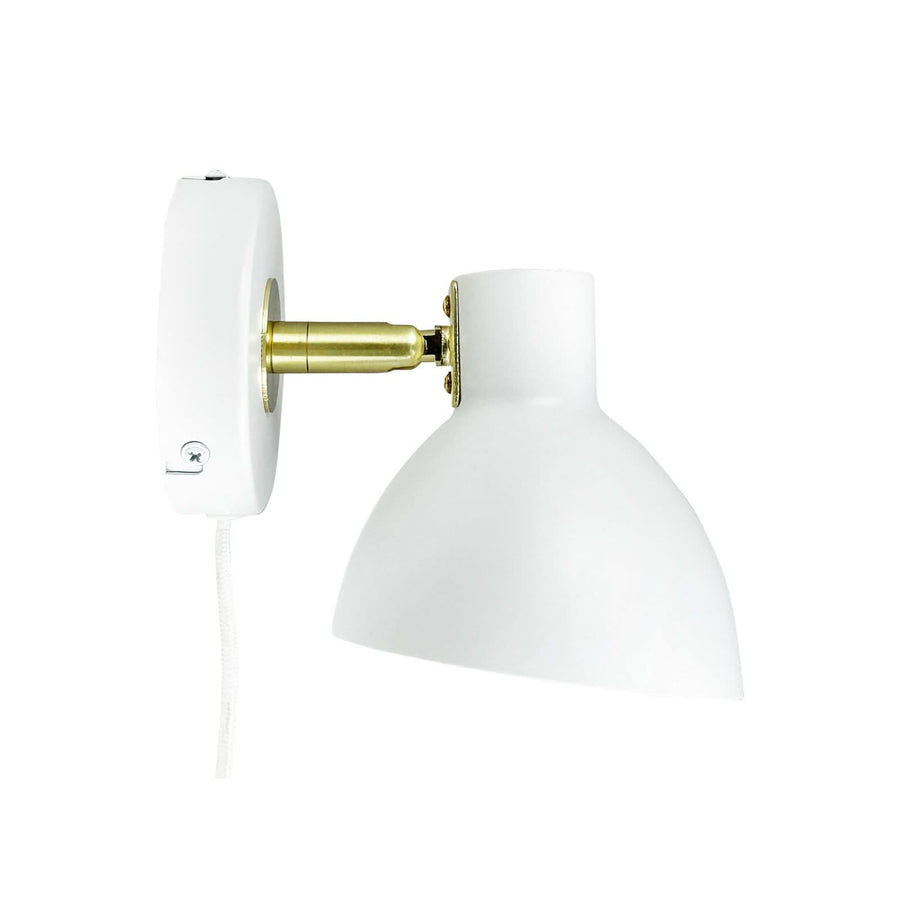 Applique murale Lilje en métal, blanc et laiton, Ø 12 cm