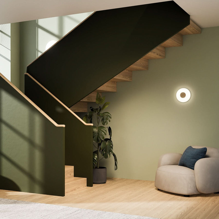 Applique murale LED Glint en verre, blanc, Ø 25 cm
