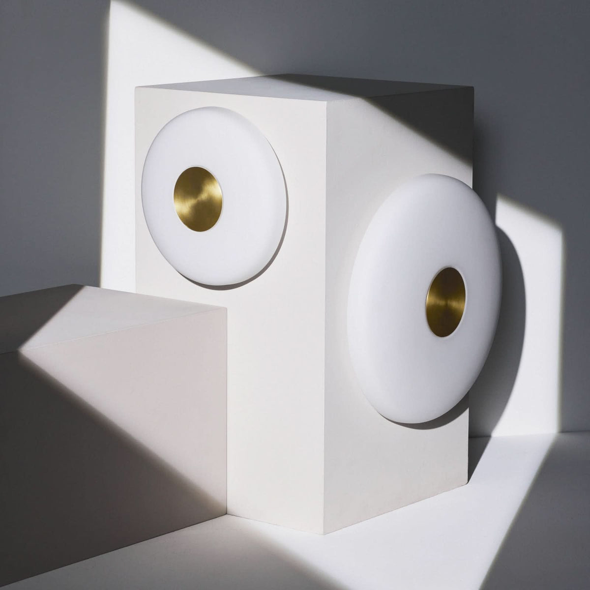 Applique murale LED Glint en verre, blanc, Ø 25 cm