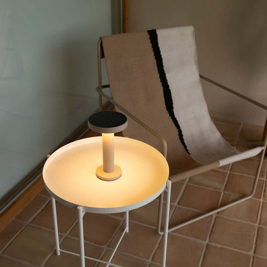 Lampe solaire d'extérieur LED Cairo, sable, Ø 13 cm, IP44