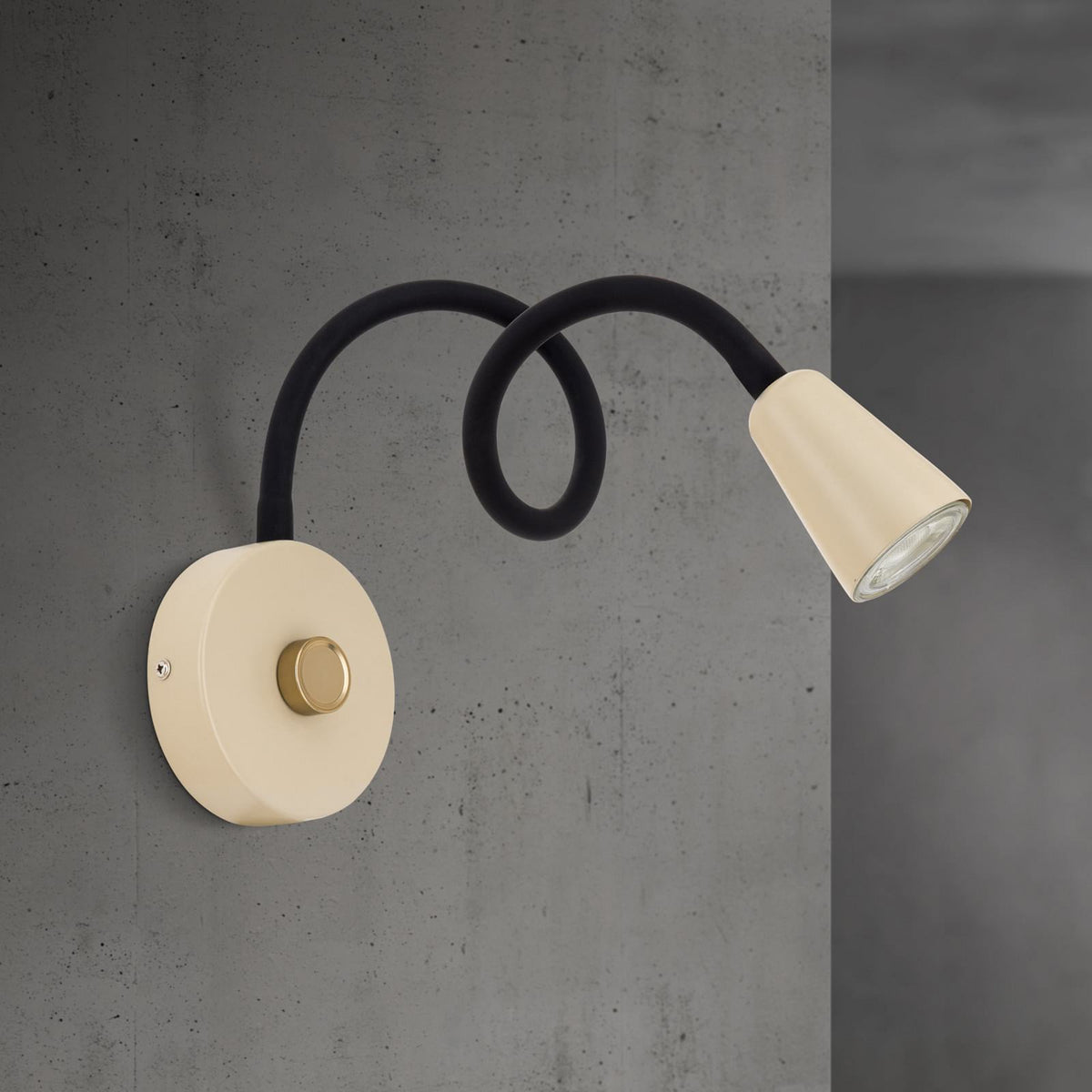 Applique murale Dotty en acier, beige