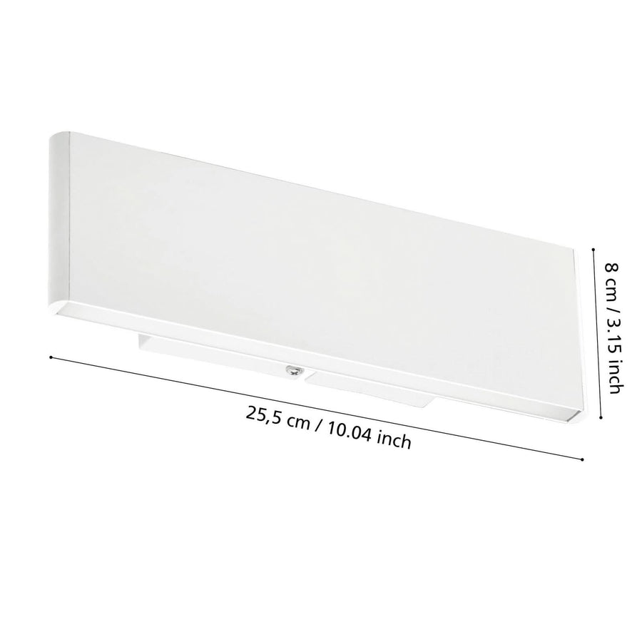 Applique murale LED Eglo Climene en aluminium, blanc, hauteur 8 cm