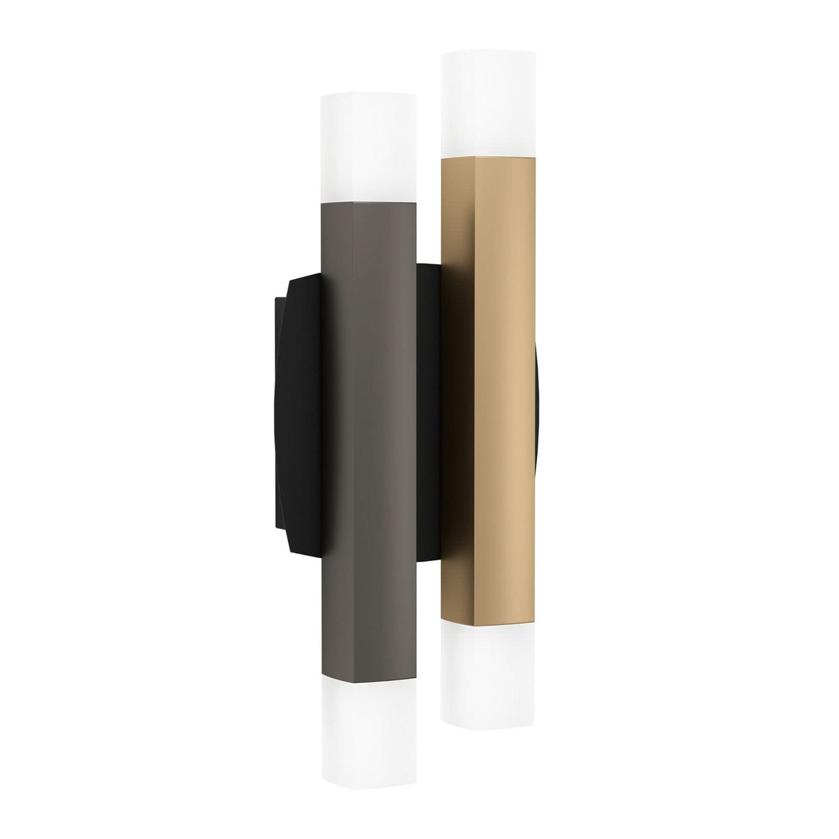 Applique murale LED Eglo Estanterios en aluminium, noir et marron, hauteur 31 cm