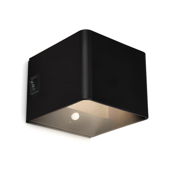 Applique murale LED rechargeable Barro en métal, noir mat, hauteur 10 cm