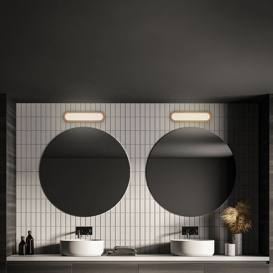 Applique murale LED Pil, bois, hauteur 9 cm, IP44