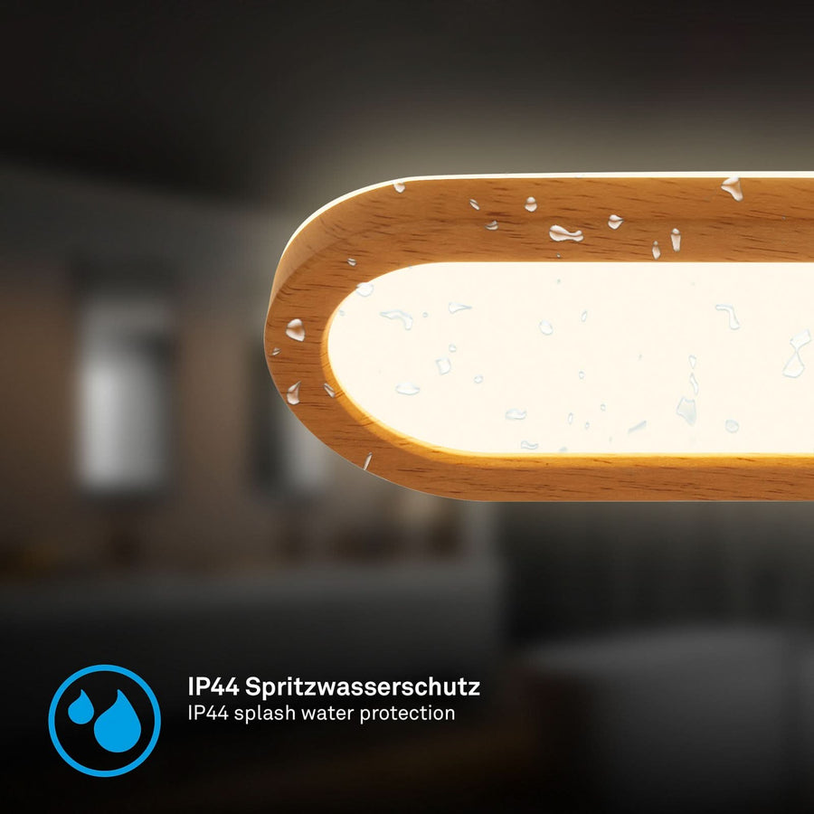 Applique murale LED Pil, bois, hauteur 9 cm, IP44