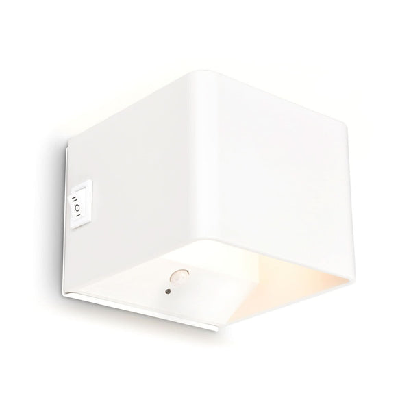 Applique murale LED rechargeable Barro en métal, blanc, hauteur 10 cm