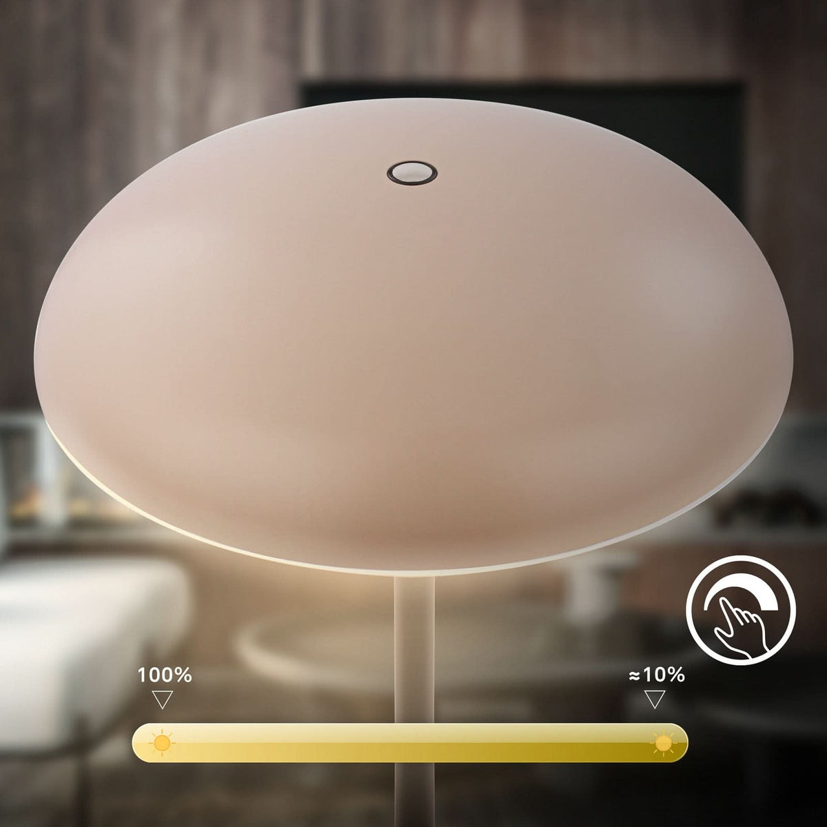 Lampe à poser d'extérieur LED Brilo en métal, anthracite et beige, Ø 19,5 cm, IP44