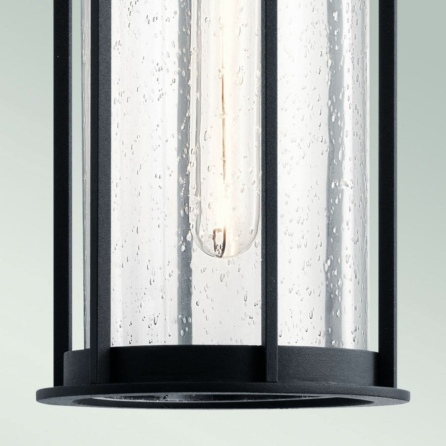 Applique murale Camillo en verre, noir, hauteur 37,5 cm, IP44