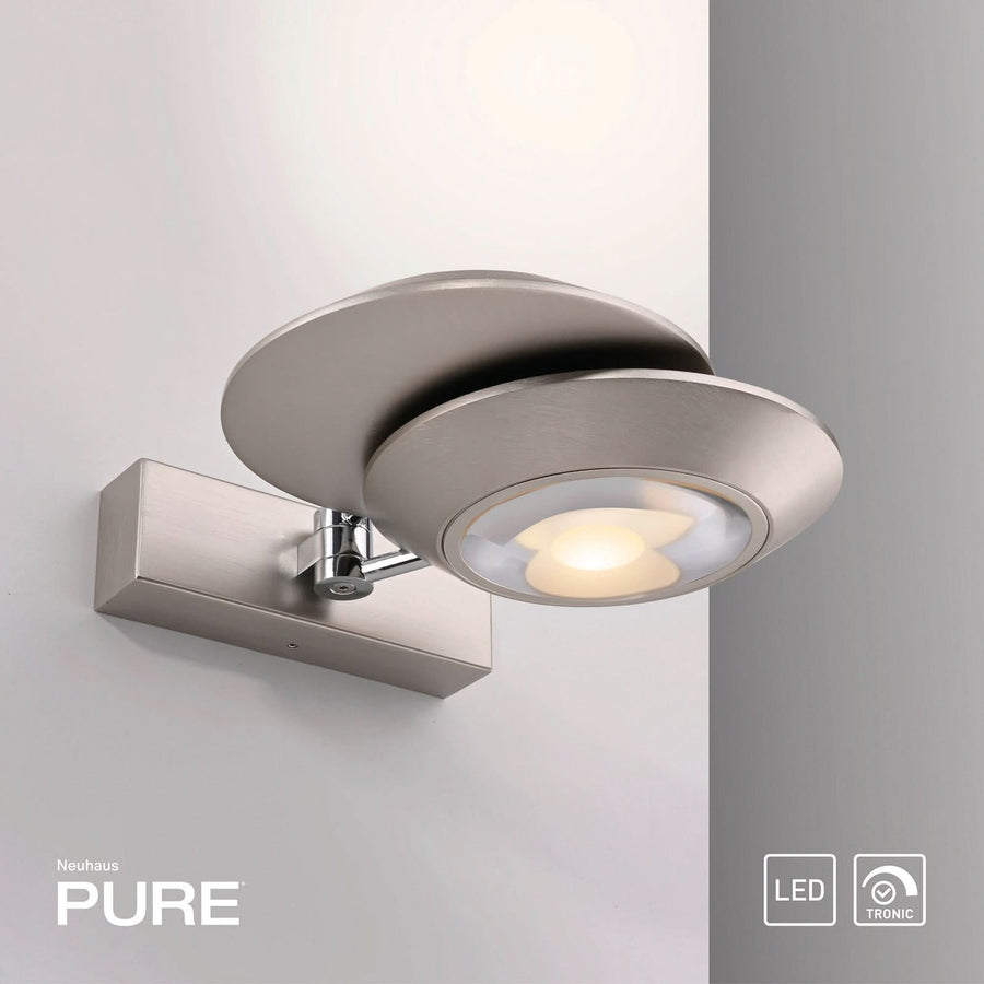 Applique murale LED Oculis en verre, argenté, 2 lumières, hauteur 16 cm