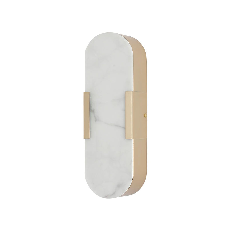 Applique murale LED Opaline Hauteur 35 en acier, doré et blanc, hauteur 35 cm, IP44