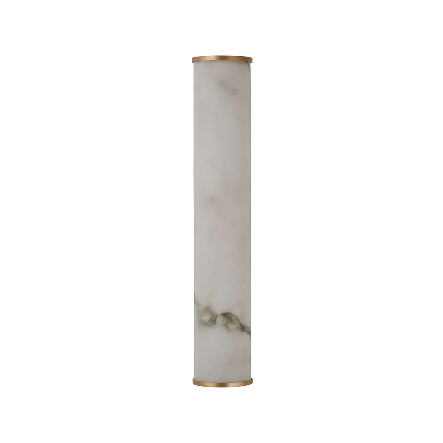 Applique murale LED Wales en acier, doré et blanc marbré, hauteur 35 cm, IP44