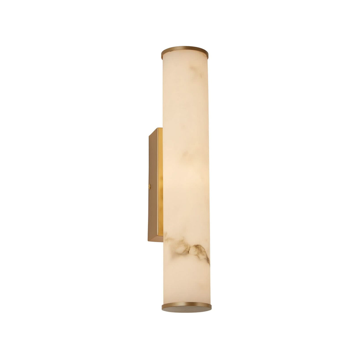 Applique murale LED Wales en acier, doré et blanc marbré, hauteur 35 cm, IP44