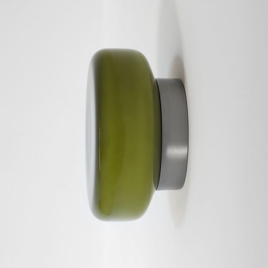 Applique murale BonBon en verre, vert clair, Ø 16 cm