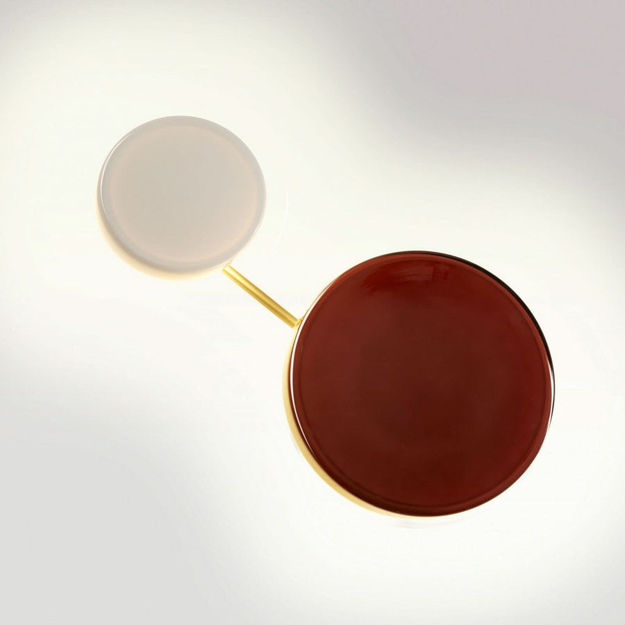 Applique murale LED Caramel en verre, blanc et noir, Ø 22 cm