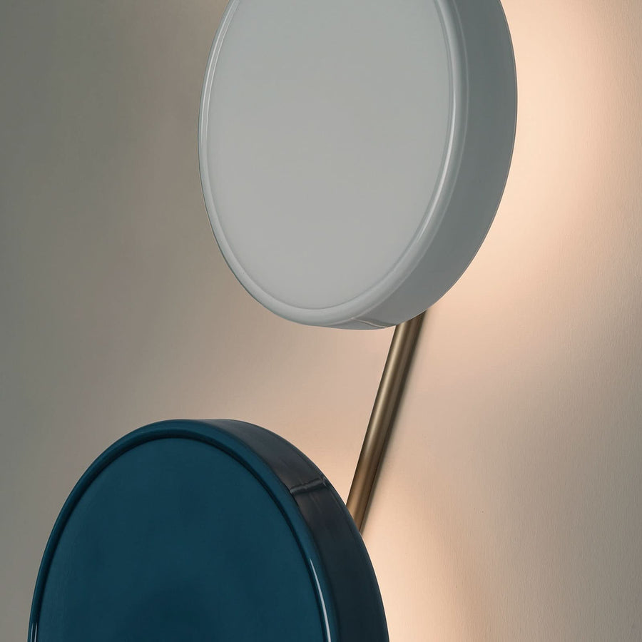 Applique murale LED Caramel en verre, blanc et noir, Ø 22 cm