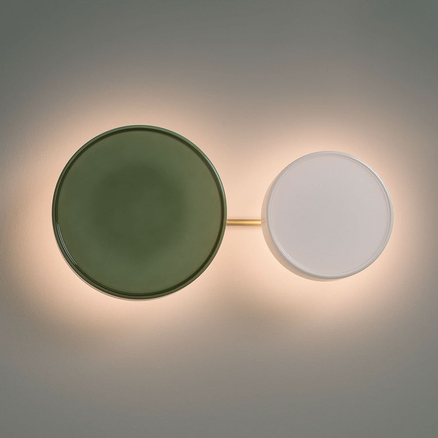 Applique murale LED Caramel en verre, blanc et noir, Ø 22 cm