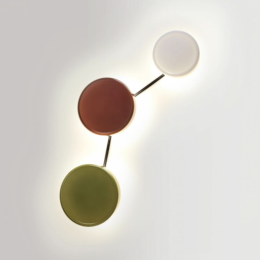 Applique murale LED Caramel en verre, blanc et noir, Ø 22 cm