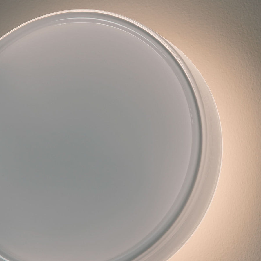 Applique murale LED Caramel en verre, blanc et noir, Ø 22 cm
