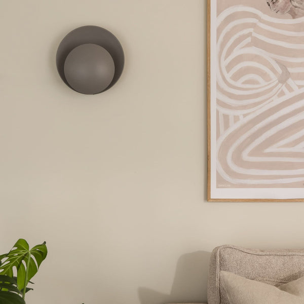 Applique murale Orbit en métal, gris, Ø 30 cm