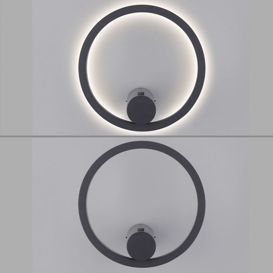 Applique murale LED rechargeable Archie en métal, noir, Ø 22 cm