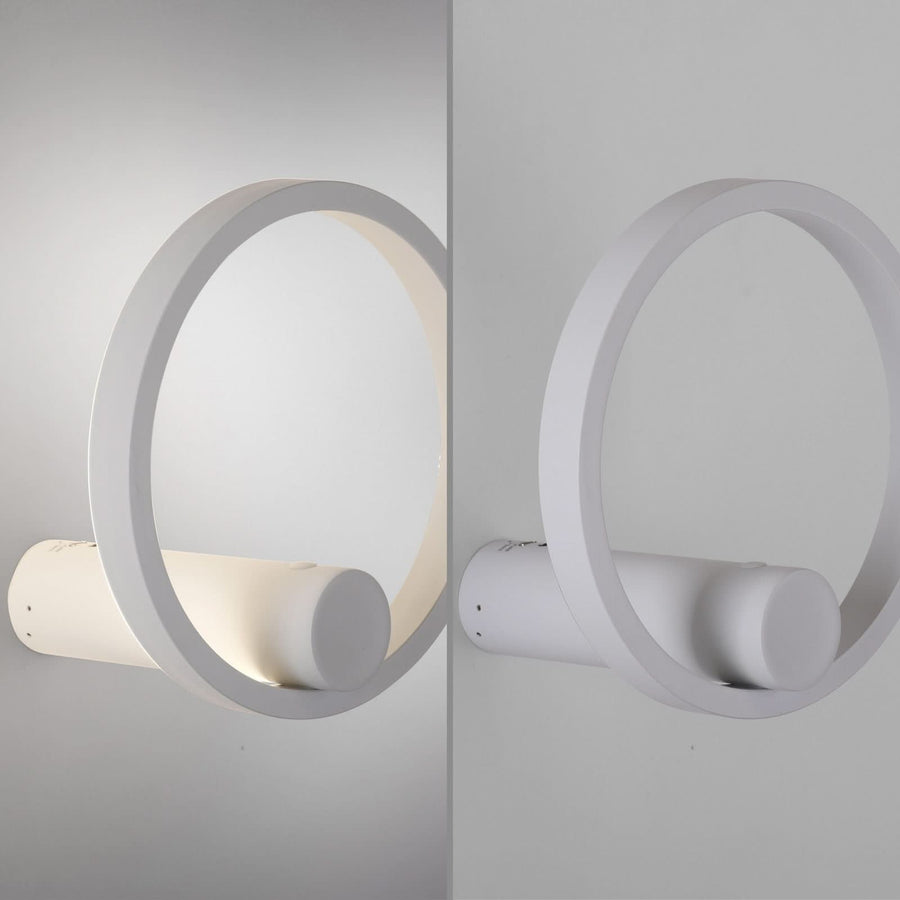 Applique murale LED rechargeable Archie en métal, blanc, Ø 22 cm