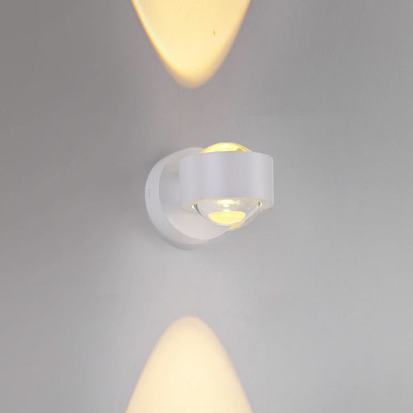 Applique murale LED rechargeable Chia en métal, blanc, 2 lumières, hauteur 9 cm