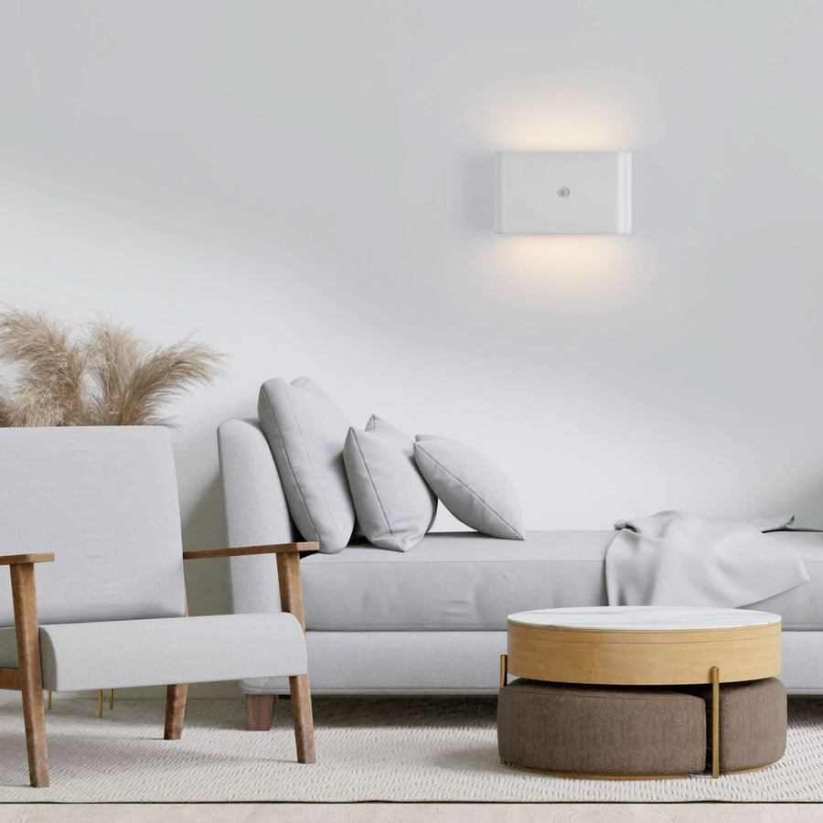 Applique murale LED rechargeable Ziddy en métal, blanc, hauteur 9,5 cm, IP44