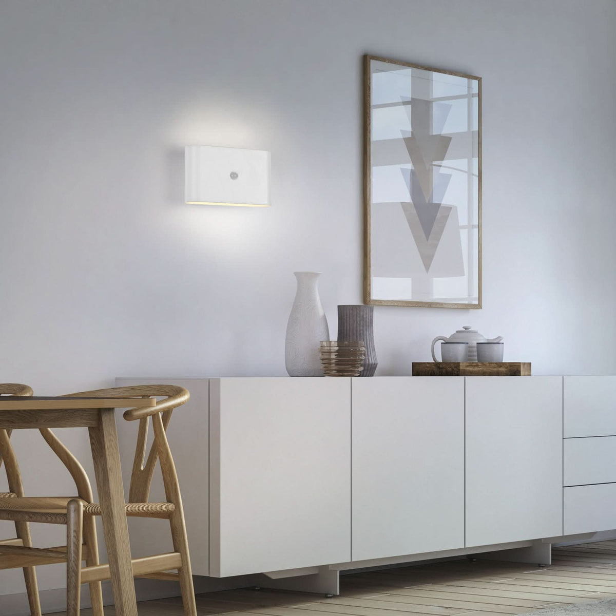 Applique murale LED rechargeable Ziddy en métal, blanc, hauteur 9,5 cm, IP44
