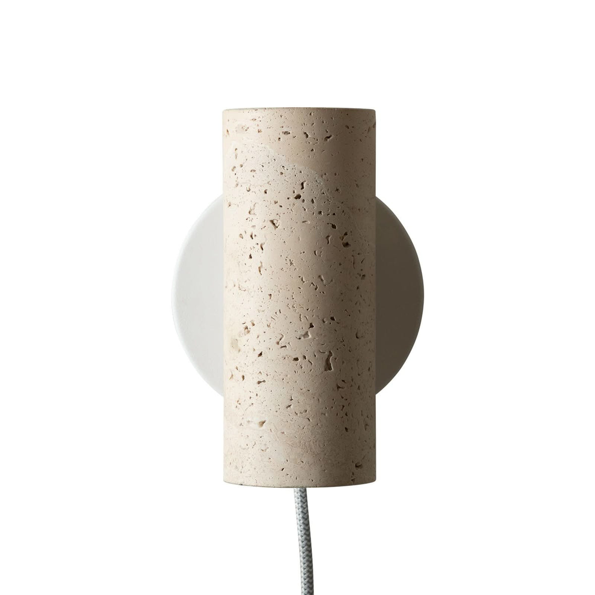 Applique murale Tivoli en pierre, blanc, 2 lumières, Ø 9,5 cm