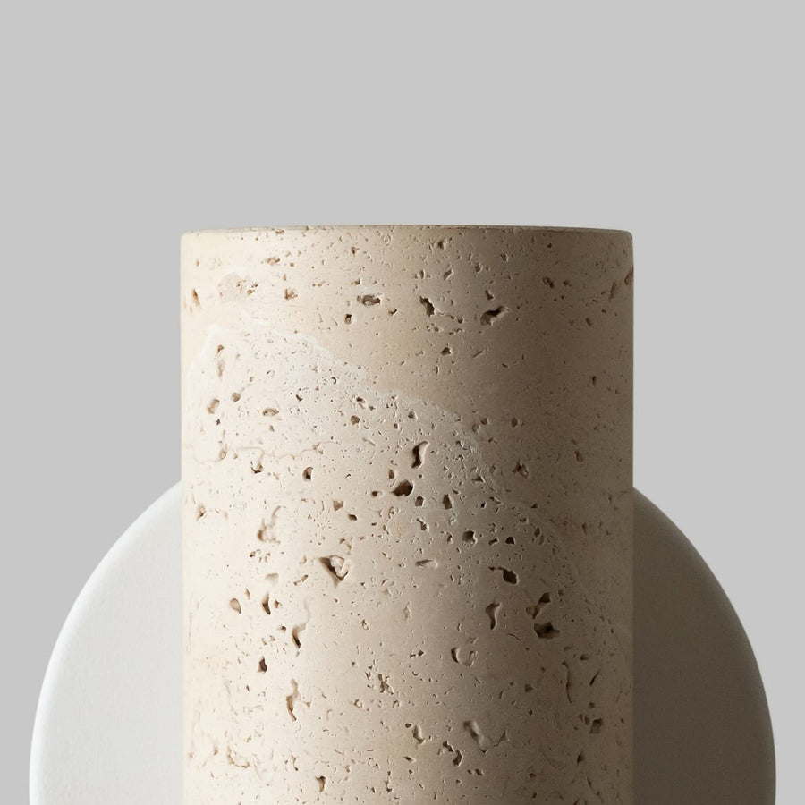 Applique murale Tivoli en pierre, blanc, 2 lumières, Ø 9,5 cm