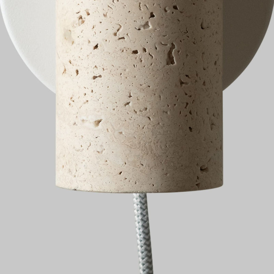 Applique murale Tivoli en pierre, blanc, 2 lumières, Ø 9,5 cm