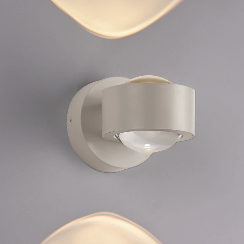 Applique murale LED Chia en verre, sable, 2 lumières, hauteur 9,3 cm