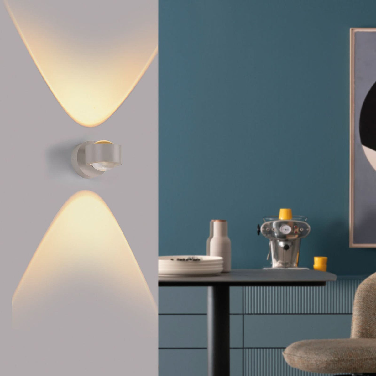 Applique murale LED Chia en verre, sable, 2 lumières, hauteur 9,3 cm