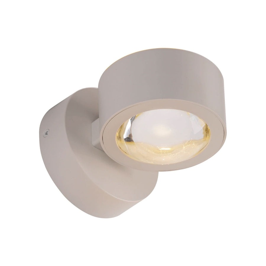 Applique murale LED Chia en verre, sable, 2 lumières, hauteur 9,3 cm