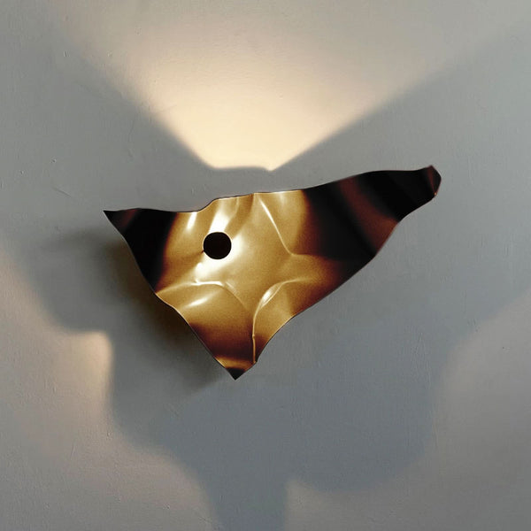 Applique murale LED Zona en acier, marron clair, hauteur 41 cm