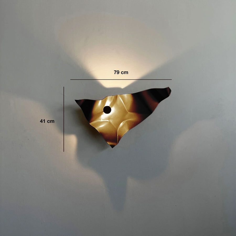 Applique murale LED Zona en acier, marron clair, hauteur 41 cm