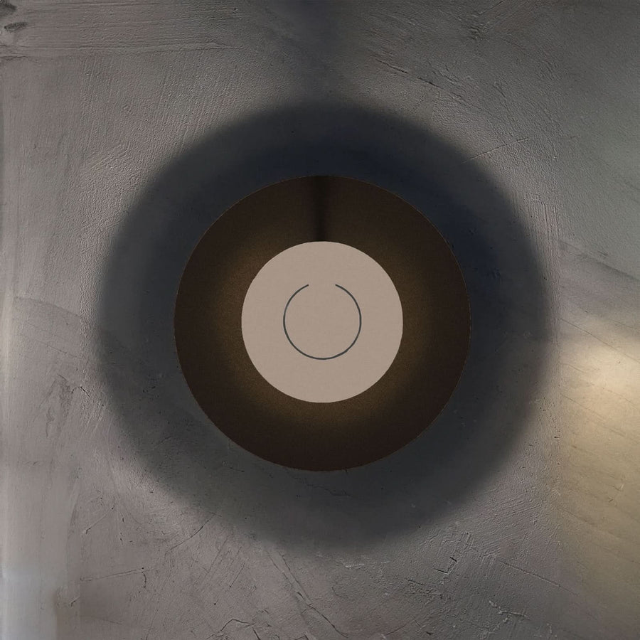 Applique murale LED DoppioZero en acier, marron et beige, Ø 30 cm