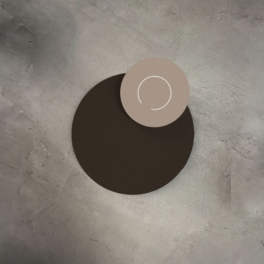 Applique murale LED DoppioZero en acier, marron et beige, Ø 30 cm