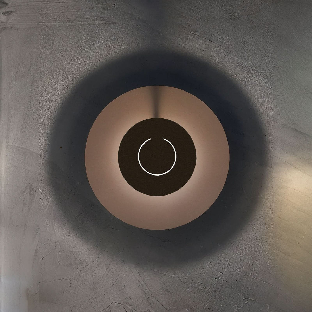 Applique murale LED DoppioZero en acier, vieux rose et marron, Ø 30 cm