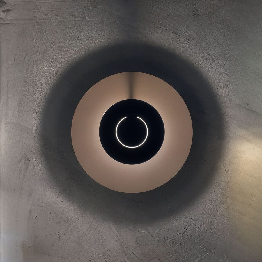 Applique murale LED DoppioZero en acier, vieux rose et anthracite, Ø 30 cm