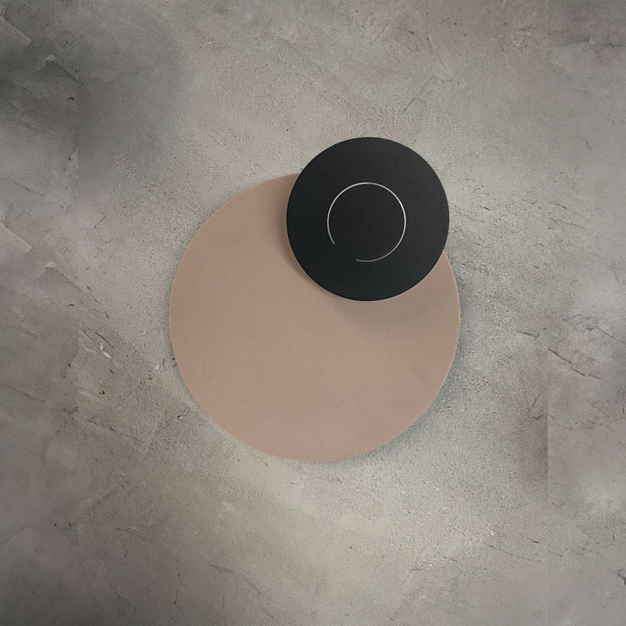 Applique murale LED DoppioZero en acier, vieux rose et anthracite, Ø 30 cm
