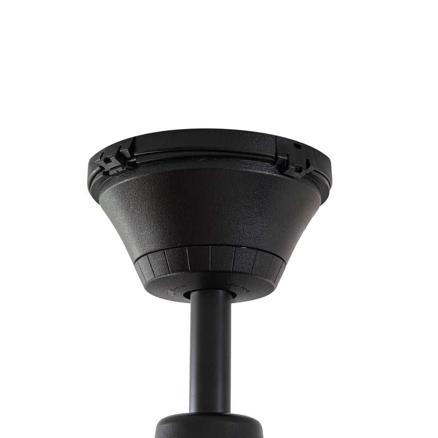 Ventilateur de plafond lumineux Winrod, noyer et noir, longueur 130 cm