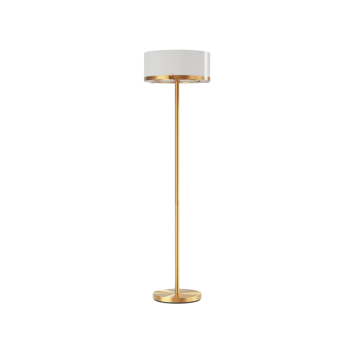 Lampadaire By Rydens Marcel en verre, laiton et blanc, hauteur 150 cm