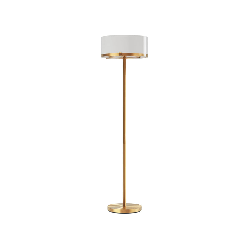 Lampadaire By Rydens Marcel en verre, laiton et blanc, hauteur 150 cm